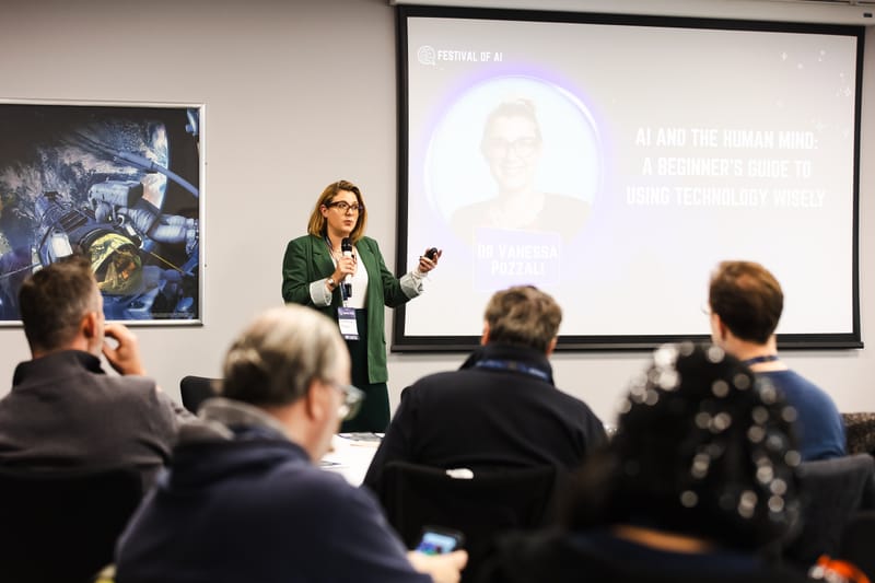 A speaker presenting to the room at Festival of AI 2026